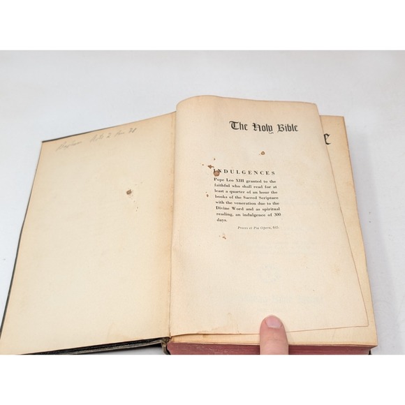 The Holy Bible The Douay Bible House 1941 Hardcover Pope Leo XIII VTG 1940s 40s - Picture 6 of 16